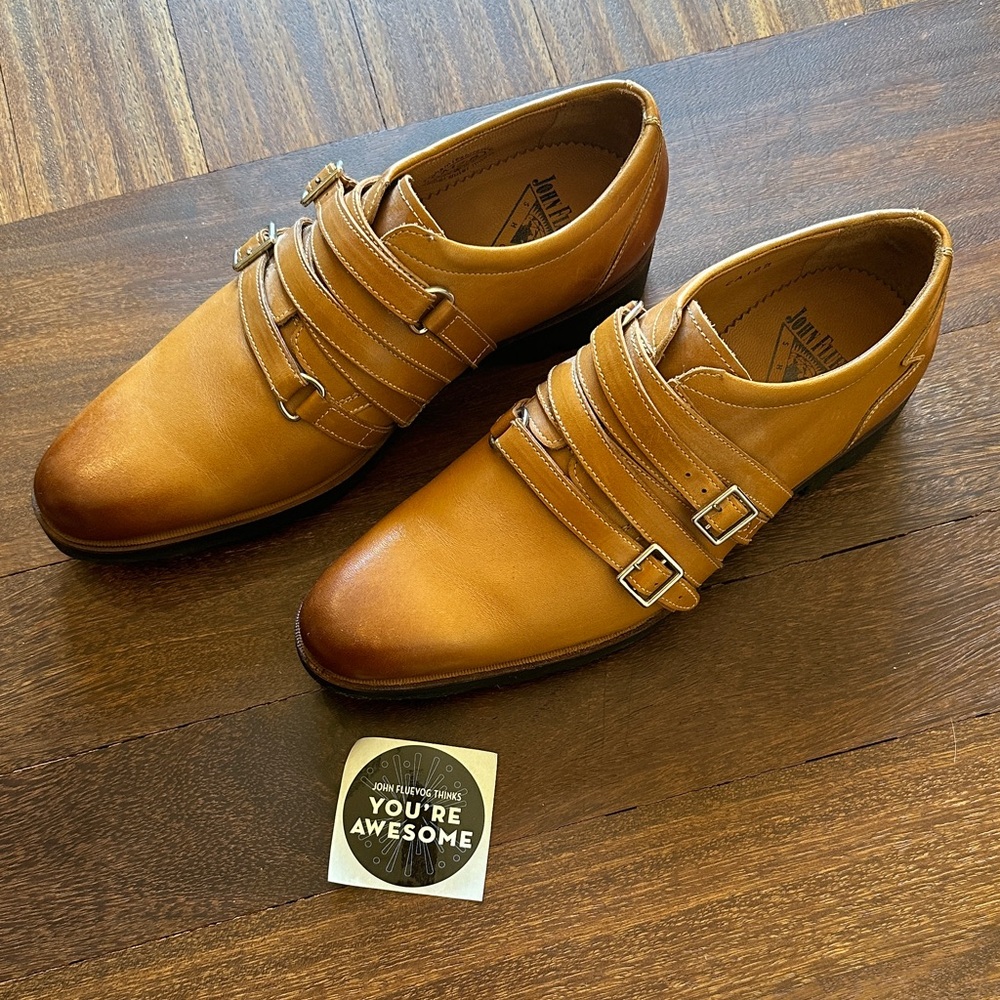 Fluevog Ifman men’s size 7.5 Tan Leather. NWOT